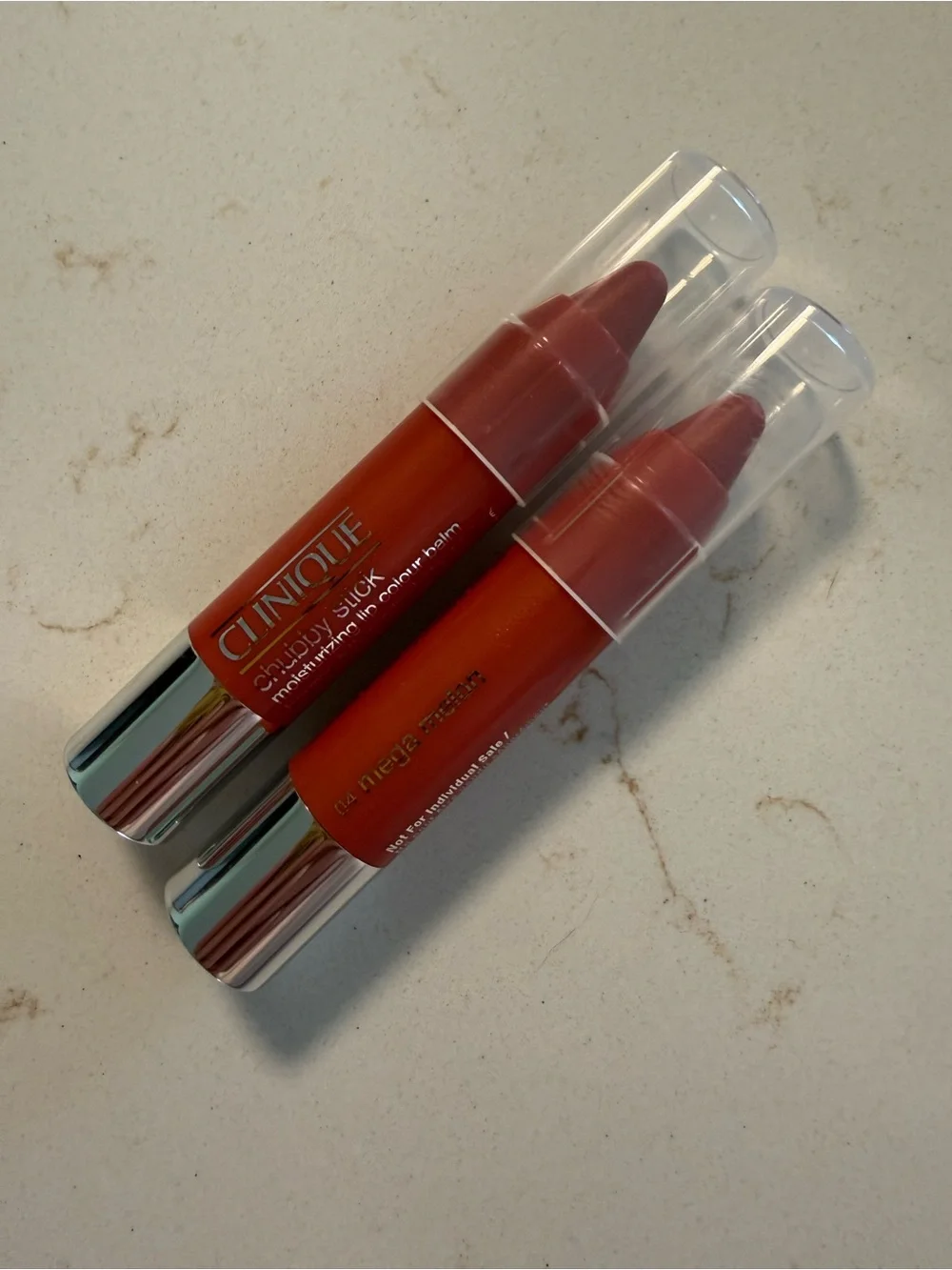 Clinique Chubby Stick Moisturizing Lip Colour Balm Bundle of 2— Mega Melon
